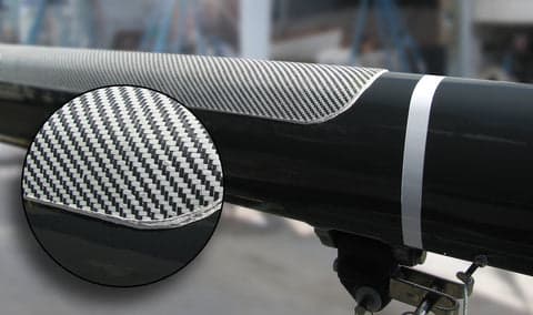 Detail of carbon ramp cover at mast