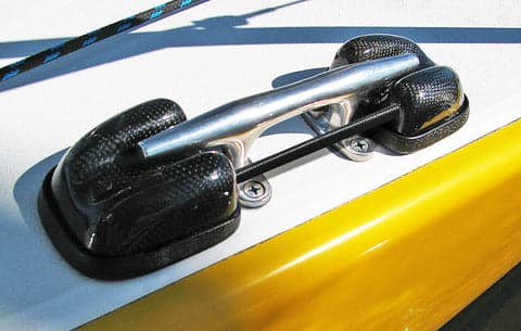 Carbon cleat guards on foredeck cleats